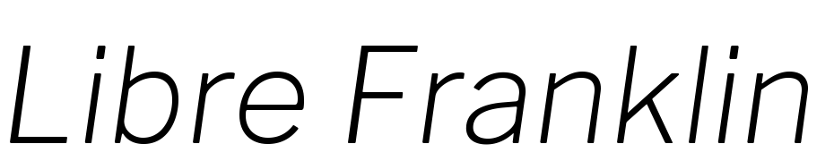 Libre Franklin Extra Light Italic Yazı tipi ücretsiz indir